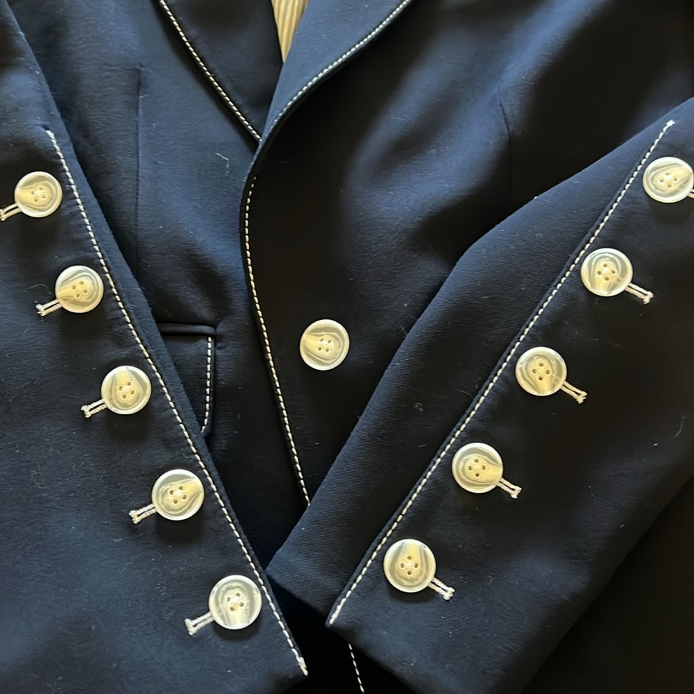 Veronica Beard Navy Miller Dickey Jacket Blazer with Contrast Stitching NWOT - Picture 7 of 9